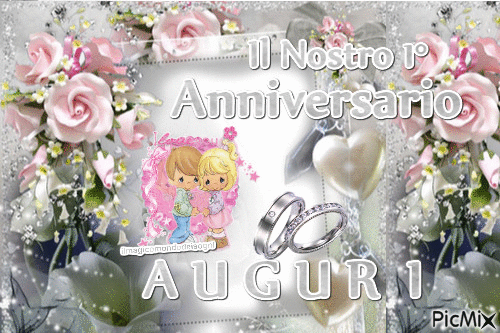 1° anniversario auguri - Ücretsiz animasyonlu GIF