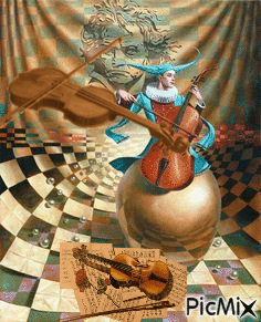 Violines en el aire - Ingyenes animált GIF