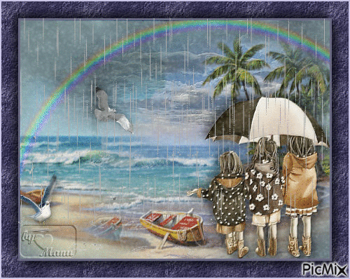 pioggia sul mare - 免费动画 GIF