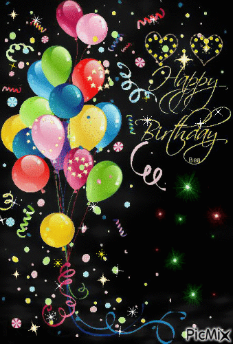 Happy Birthday Balloons - GIF animé gratuit