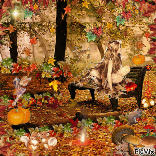paysage d'automne - GIF animé gratuit
