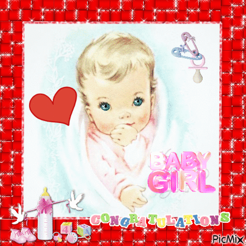 Baby Girl. Congratulations - Darmowy animowany GIF