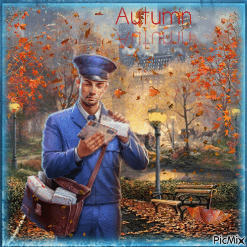 Autumn man - Безплатен анимиран GIF