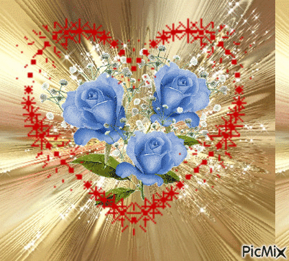 Kék rózsák - GIF animado gratis
