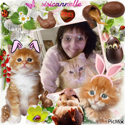 happy easter paques 2023 moi et ma cannelle d'amour - Darmowy animowany GIF