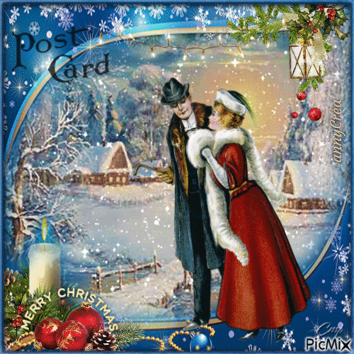 Christmas Post Card - Бесплатный анимированный гифка