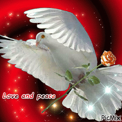 Love and peace - Animovaný GIF zadarmo