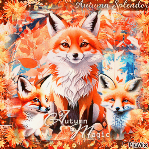 Autumn fox - Animovaný GIF zadarmo