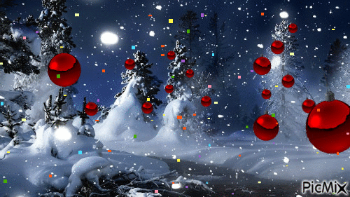 CHRISTMAS FOREST DECORATION - Free animated GIF