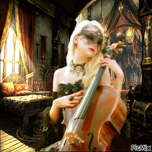 La violoncelliste - Бесплатный анимированный гифка