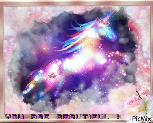 You Are Beautiful ~ Stary Unicorn ~ (JIGGURL_PIXMIXR) - Gratis animerad GIF