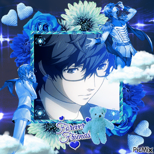 akeshu in blue - 無料のアニメーション GIF