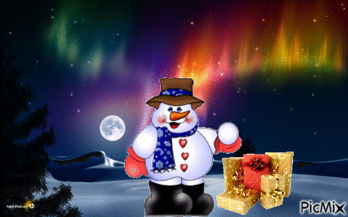 bonhomme de neige... - GIF animado gratis
