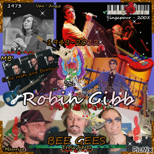 * BEE GEES - Robin Gibb - La voix du Groupe Mythique - 1949-2012 * - GIF animasi gratis