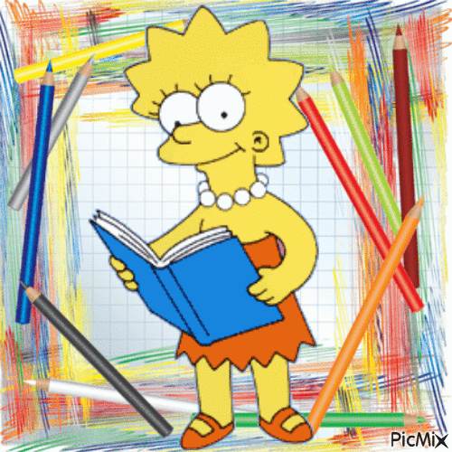 Lisa Simpson az iskolában - Bezmaksas animēts GIF