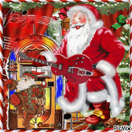 Père Noël Rock'n'roll / concours - GIF animado grátis