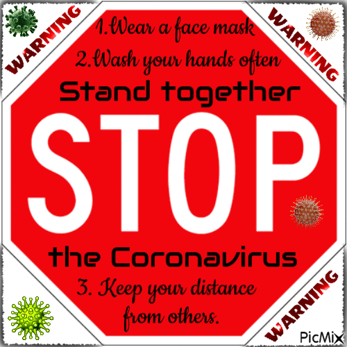 Stop the Coronavirus - GIF animado grátis