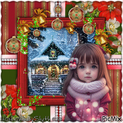 {♥}Little Hannah waiting for Christmas{♥} - Ilmainen animoitu GIF