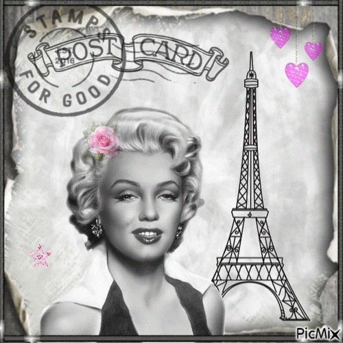 Marilyn Monroe postcard. - Darmowy animowany GIF