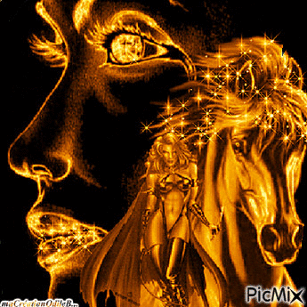 visage et cheval - Zdarma animovaný GIF