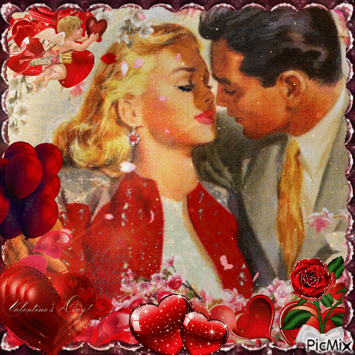 Día de San Valentín - Vintage - GIF เคลื่อนไหวฟรี