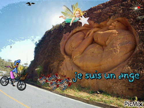bébé dans la roche - GIF animate gratis