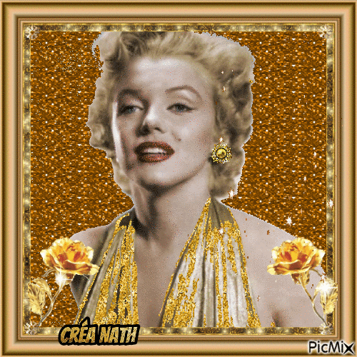 Marilyn Monroe gold, concours - Free animated GIF