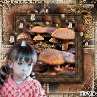 {Hannah-Harriet with Brown Mushrooms} - Free animated GIF
