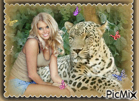Lady and the Leopard! - Free animated GIF