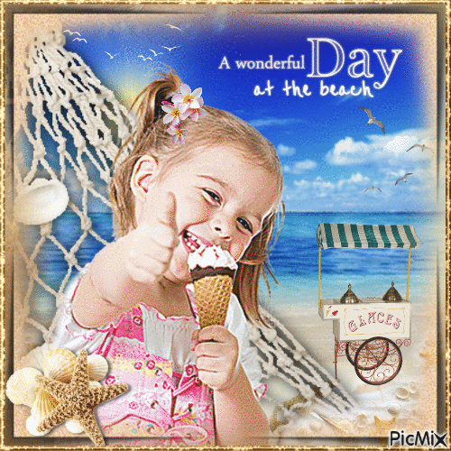 A wonderful day at the beach - Free animated GIF