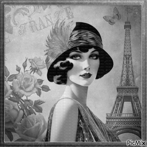 Paris vintage noir et blanc. - png gratuito