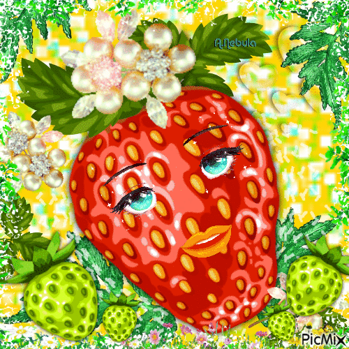 Strawberry art - GIF animasi gratis