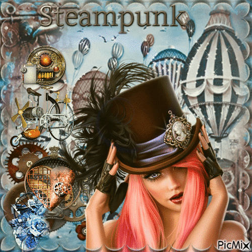montgolfière steampunk - Gratis geanimeerde GIF