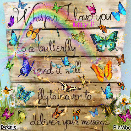 Butterfly Saying sign - Nemokamas animacinis gif