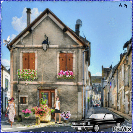 La rue devant la maison - Zdarma animovaný GIF