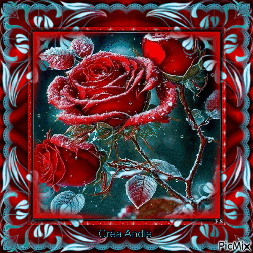 Art numérique - Roses rouges - Besplatni animirani GIF