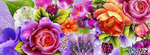 flores soltas - Gratis animerad GIF