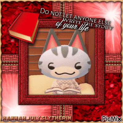 ♫Lolly the Cat reading a book♫ - Darmowy animowany GIF