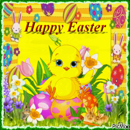 Happy Easter my dear friends - GIF animé gratuit