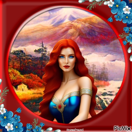 Frau mit roten Haaren - ücretsiz png