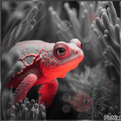 under the sea turtle - Безплатен анимиран GIF