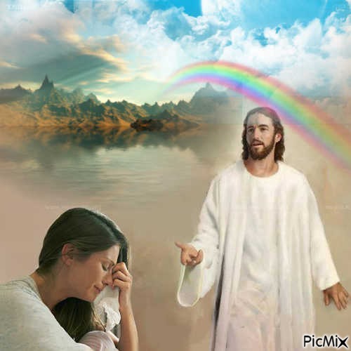 jesus  and woman - darmowe png