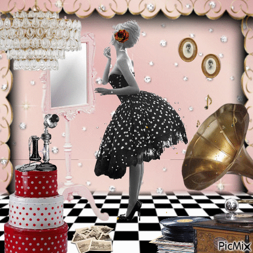 polka dot dress - Free animated GIF