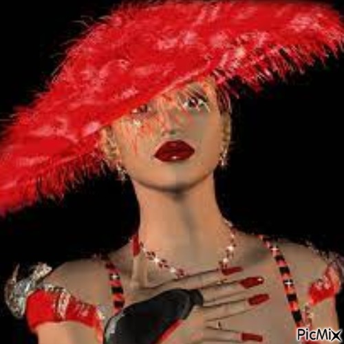 Femme avec un chapeau rouge - PNG gratuit