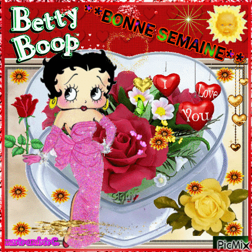 * Bonne semaine & Betty Boop * - GIF animé gratuit