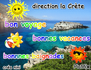 Bonnes vacances direction la crète - Free animated GIF