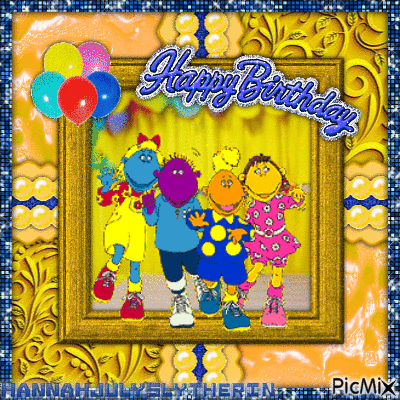 (#)The Tweenies say "Happy Birthday(#) - Gratis geanimeerde GIF