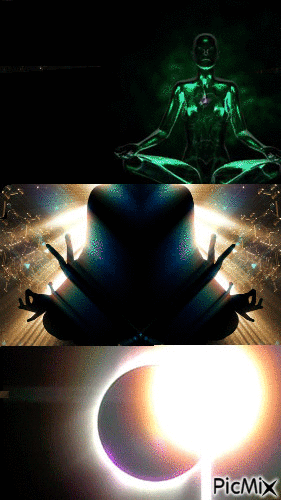 Collage meditativo - GIF animé gratuit