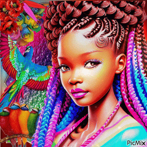 Mujer colorida - Безплатен анимиран GIF