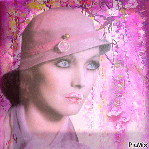 Concours "Portrait de femme en rose - Belle époque" - GIF animé gratuit